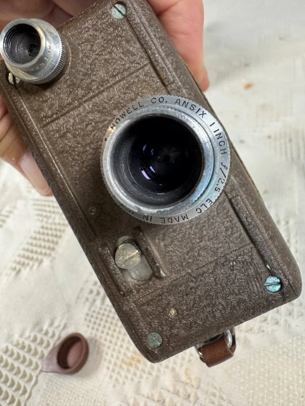 Vintage Bell and Howell Filmo Auto Load 8mm Movie Camera With Brown Leather Case